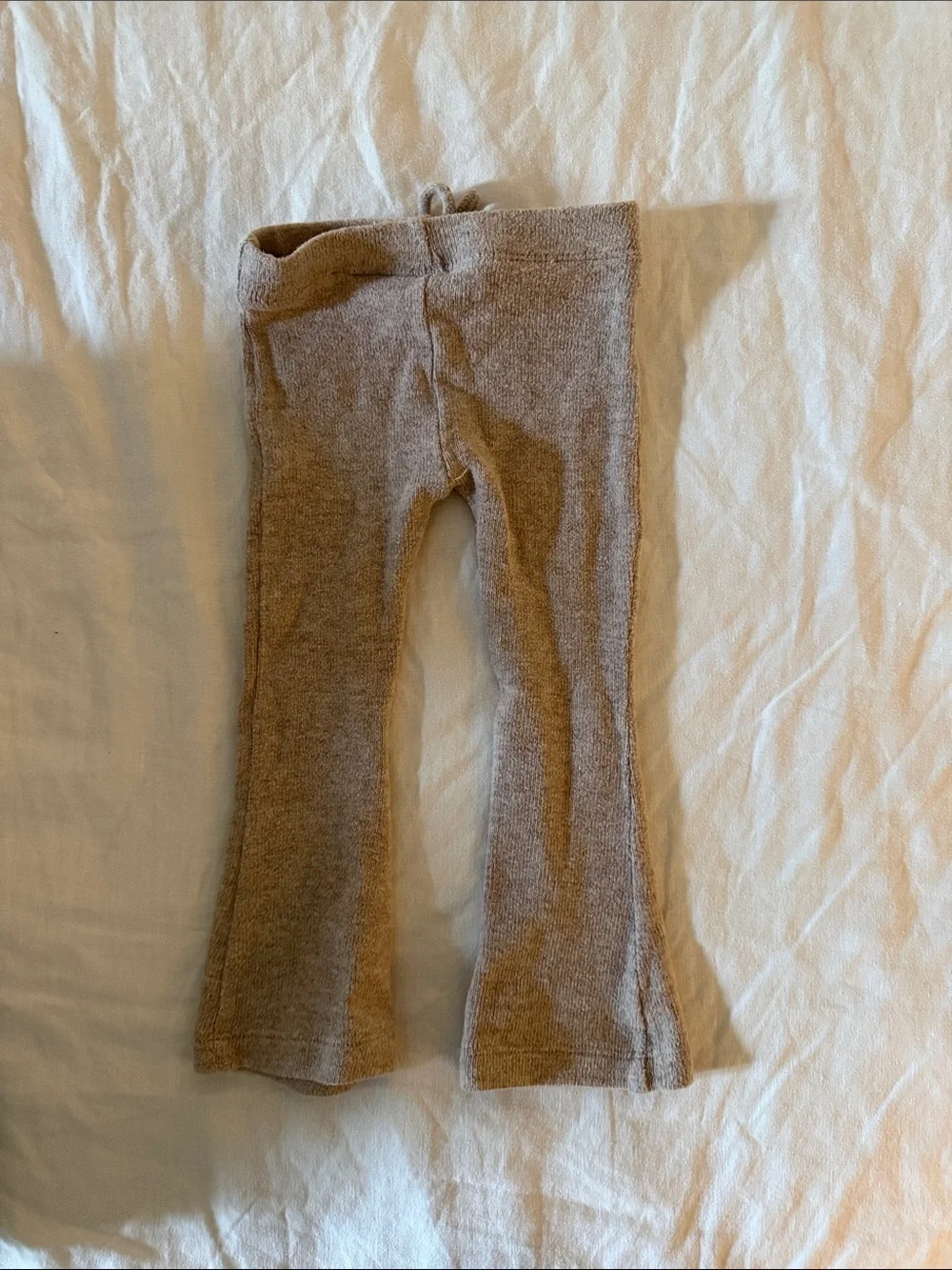 Zara Kids Knit Flare Leggings in Light Brown